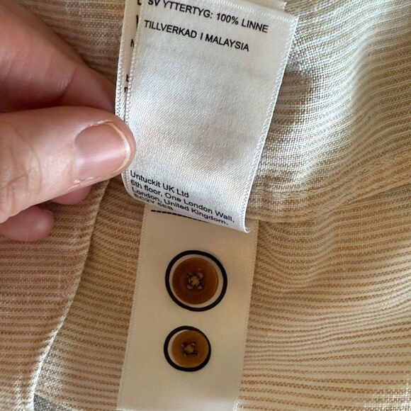 UNTUCKit Hudelot Light Beige Casual Button-Down Linen Shirt size XL - Picture 8 of 13